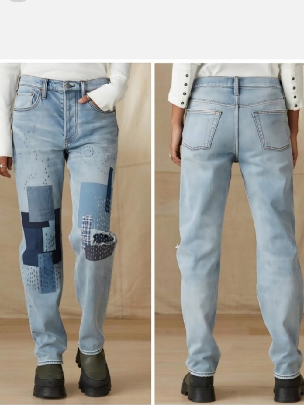 Sundance Avalee  Patchwork Straight Leg Jean